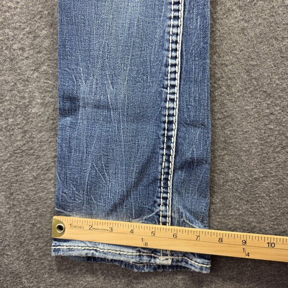 Rock Revival Jeans Womens 24 Bootcut Nadine Distressed Rhinestone Embroidered - Picture 11 of 11